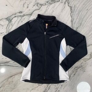 Cannondale Cycling Jacket Full Zip Black White Blue Womens Small S Bike Ride